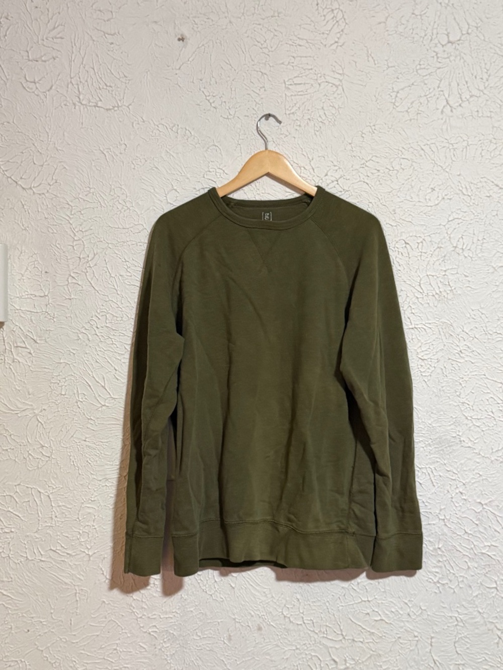 George Men’s Crewneck Pullover Size Large 42-44 Olive Green 100% Cotton